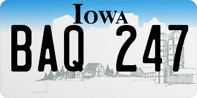 IA license plate BAQ247