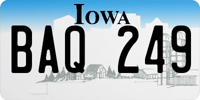 IA license plate BAQ249