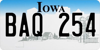 IA license plate BAQ254