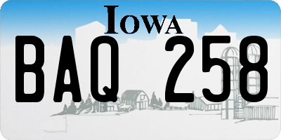 IA license plate BAQ258