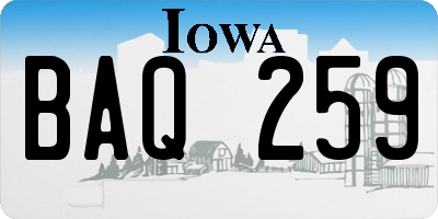 IA license plate BAQ259