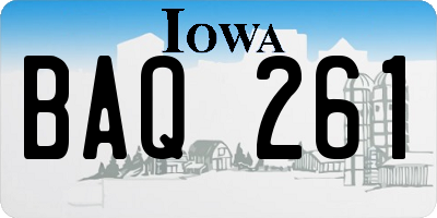 IA license plate BAQ261