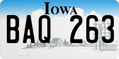 IA license plate BAQ263