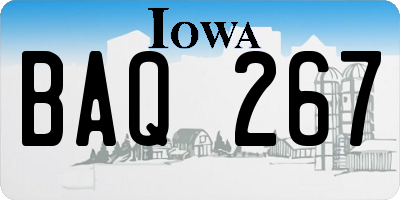 IA license plate BAQ267
