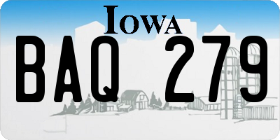 IA license plate BAQ279