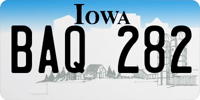 IA license plate BAQ282