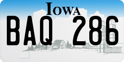 IA license plate BAQ286