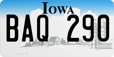 IA license plate BAQ290