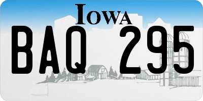 IA license plate BAQ295