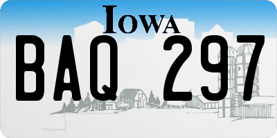 IA license plate BAQ297