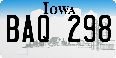 IA license plate BAQ298