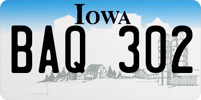 IA license plate BAQ302