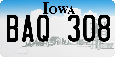 IA license plate BAQ308