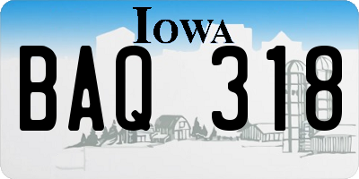 IA license plate BAQ318