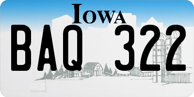 IA license plate BAQ322