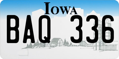 IA license plate BAQ336