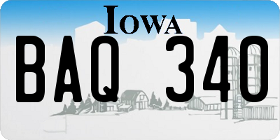 IA license plate BAQ340
