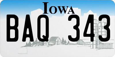 IA license plate BAQ343