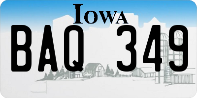 IA license plate BAQ349