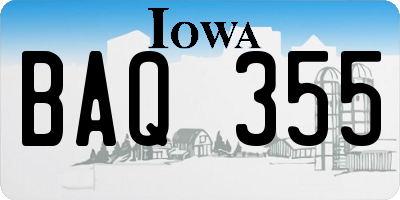 IA license plate BAQ355