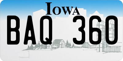IA license plate BAQ360