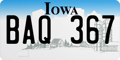 IA license plate BAQ367