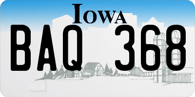IA license plate BAQ368
