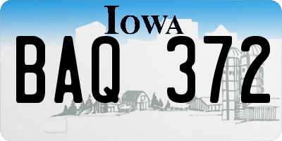 IA license plate BAQ372