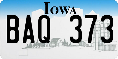 IA license plate BAQ373