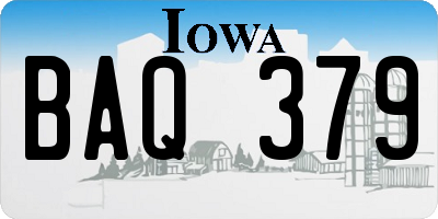 IA license plate BAQ379