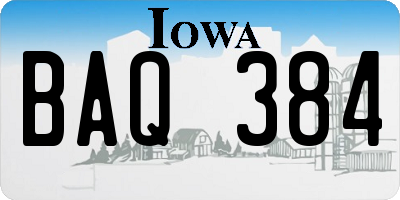 IA license plate BAQ384