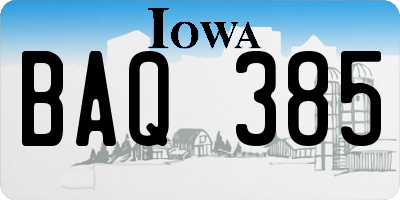 IA license plate BAQ385
