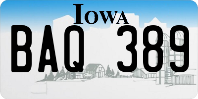 IA license plate BAQ389