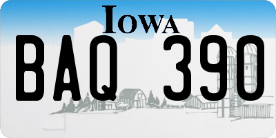 IA license plate BAQ390