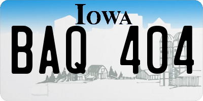 IA license plate BAQ404
