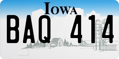 IA license plate BAQ414