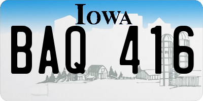IA license plate BAQ416