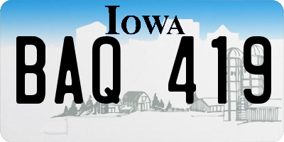 IA license plate BAQ419