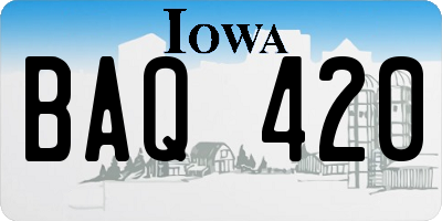 IA license plate BAQ420
