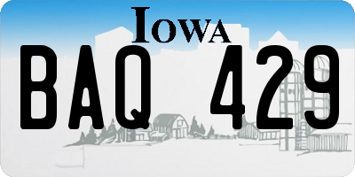 IA license plate BAQ429