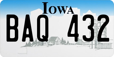 IA license plate BAQ432