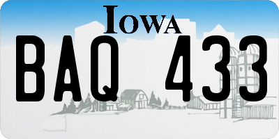 IA license plate BAQ433