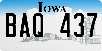 IA license plate BAQ437