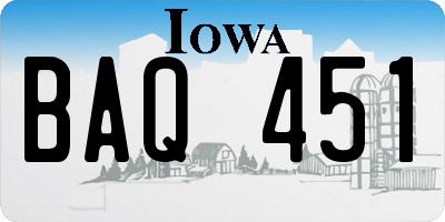 IA license plate BAQ451