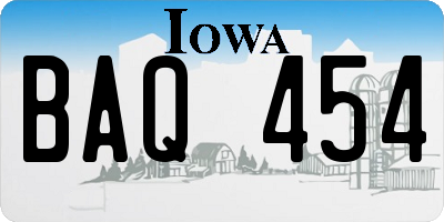 IA license plate BAQ454