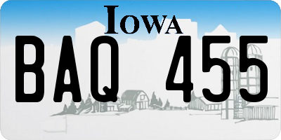IA license plate BAQ455
