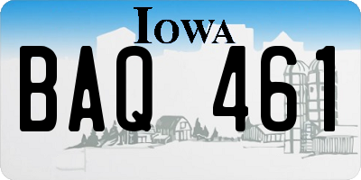 IA license plate BAQ461