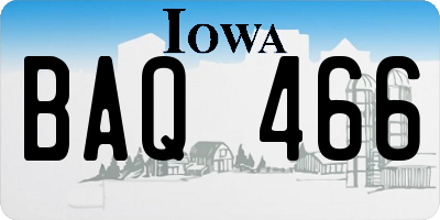 IA license plate BAQ466