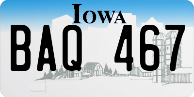 IA license plate BAQ467