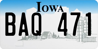 IA license plate BAQ471